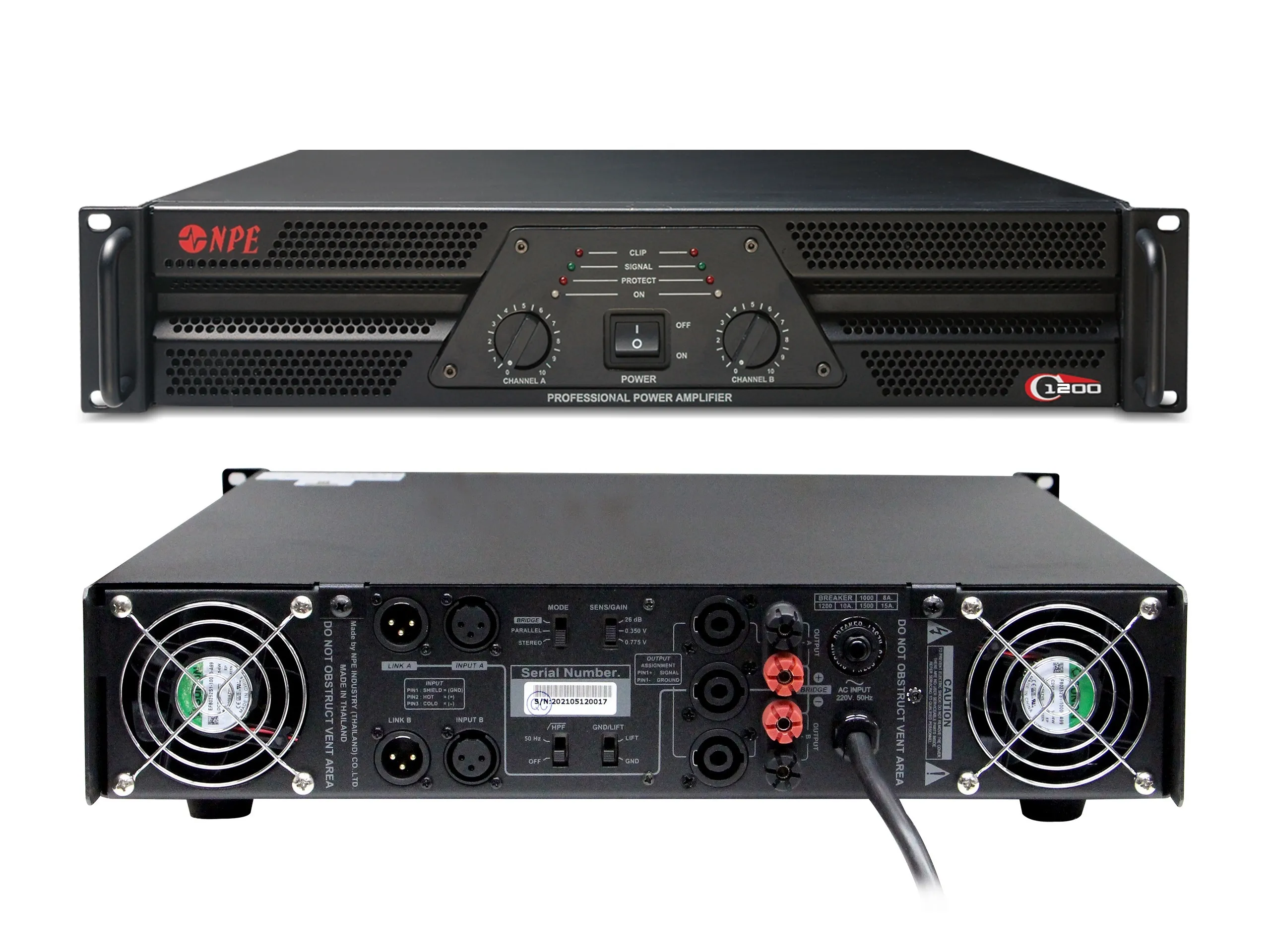 Npe C-1200 เพาเวอร์แอมป์ 2x620w Class Ab Professional Power Amplifier Npe C-1200 เพาเวอร์แอมป์ 2x620w Class Ab Professional Power Amplifier