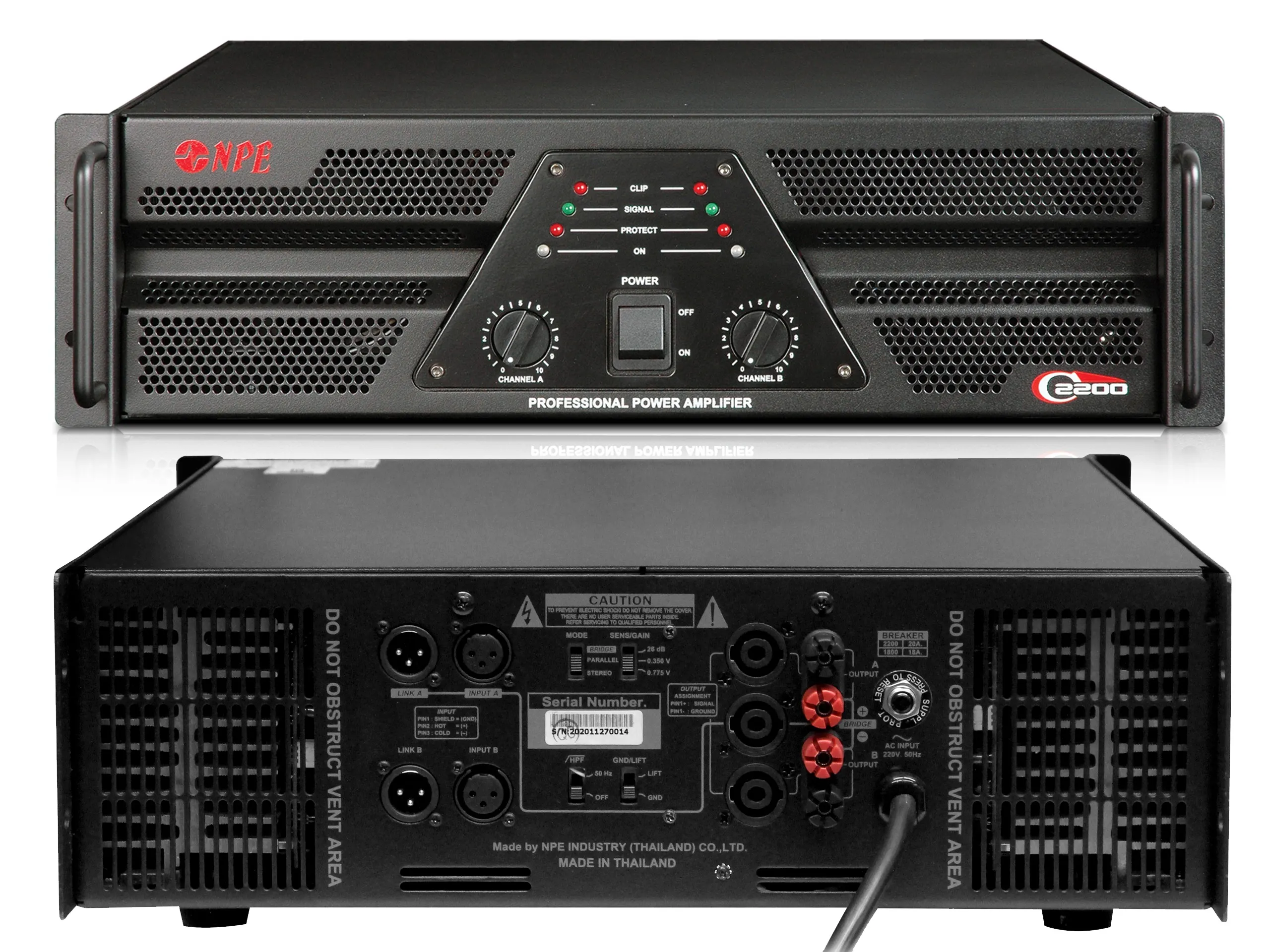 Npe C-2200 เพาเวอร์แอมป์ 2x1400w Class Ab Professional Power Amplifier Npe C-2200 เพาเวอร์แอมป์ 2x1400w Class Ab Professional Power Amplifier