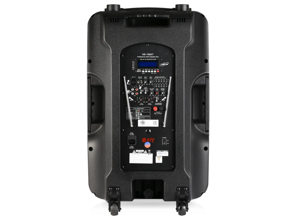 Npe Nb-15bat ตู้ลำโพงล้อลาก 15 นิ้ว พร้อมไมค์ลอยคู่ Bluetooth Npe Nb-15bat ตู้ลำโพงล้อลาก 15 นิ้ว พร้อมไมค์ลอยคู่ Bluetooth