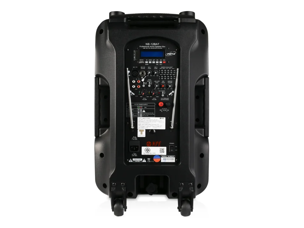 Npe Nb-12bat ตู้ลำโพงล้อลาก 12 นิ้ว พร้อมไมค์ลอยคู่ Bluetooth