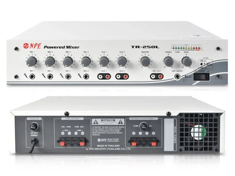 Npe Tr-250l เพาเวอร์มิกเซอร์ 125w พร้อม Line Output 70v/100v