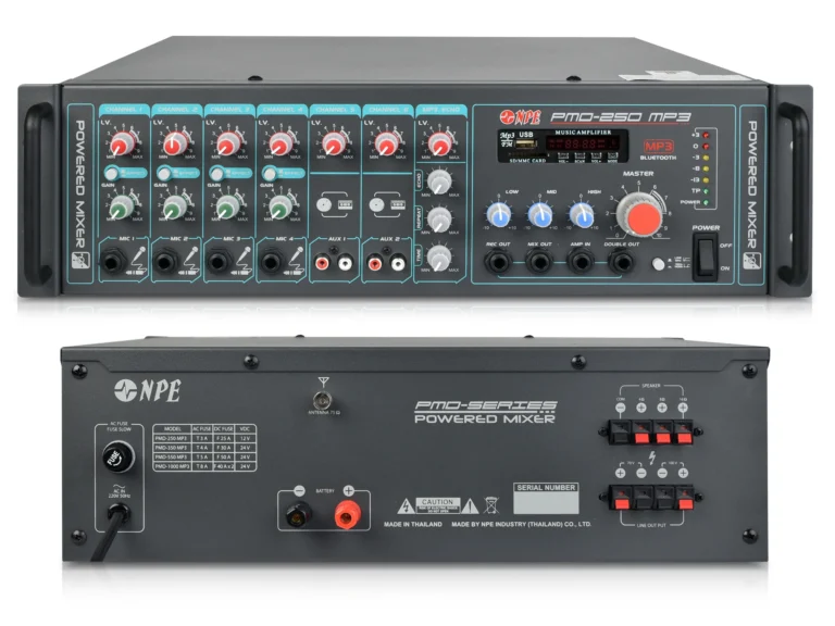 Npe Pmd-250mp3 เพาเวอร์มิกเซอร์ 250w พร้อม Usb/sd Mp3 Player และ Bluetooth