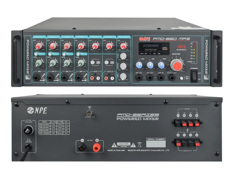 Npe Pmd-550mp3 เพาเวอร์มิกเซอร์ 550w พร้อม Usb/sd Mp3 Player และ Bluetooth