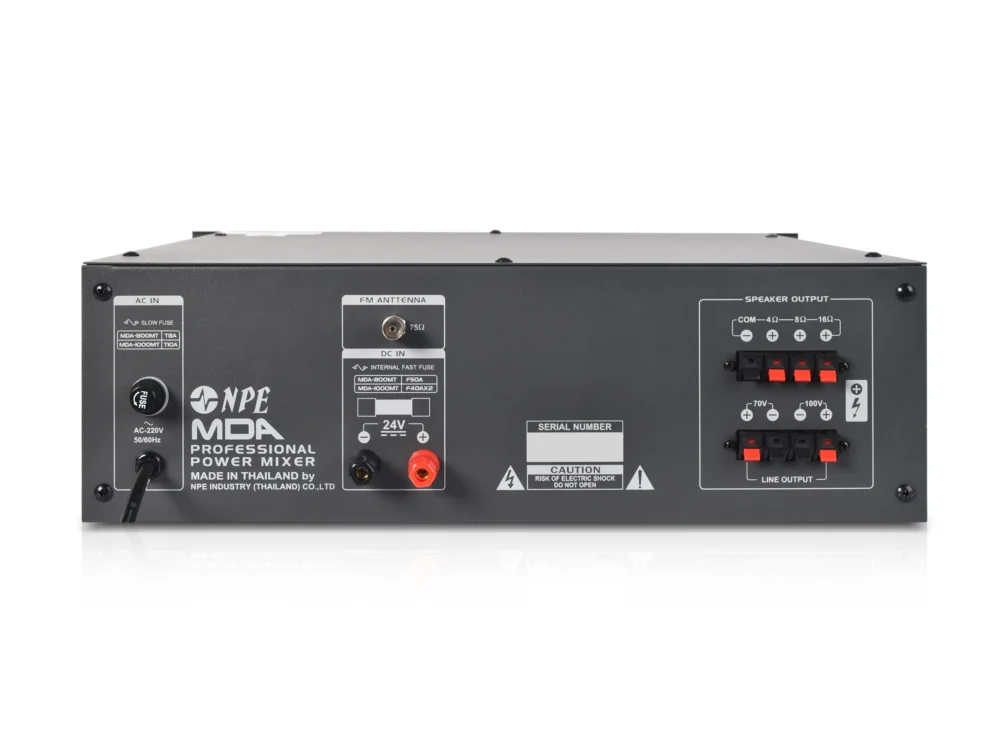 Npe Mda-800mt เพาเวอร์มิกเซอร์ 500w พร้อม Bluetooth 70v/100v Npe Mda-800mt เพาเวอร์มิกเซอร์ 500w พร้อม Bluetooth 70v/100v