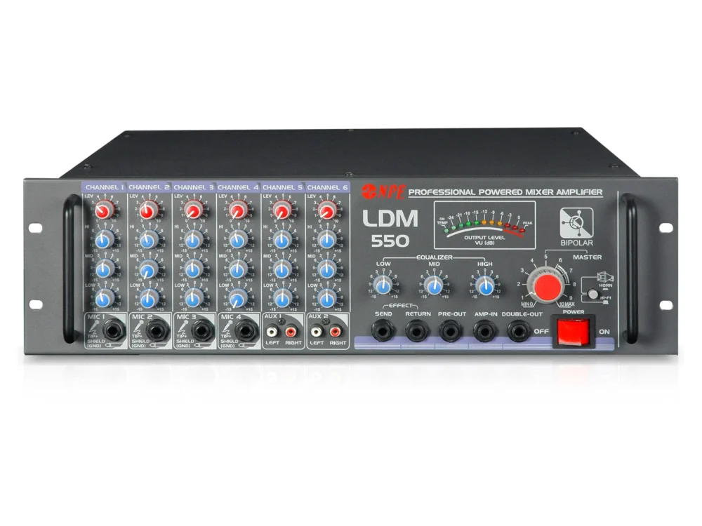 Npe Ldm-550 เพาเวอร์มิกเซอร์ 550w 70v/100v Line Power Mixer Npe Ldm-550 เพาเวอร์มิกเซอร์ 550w 70v/100v Line Power Mixer