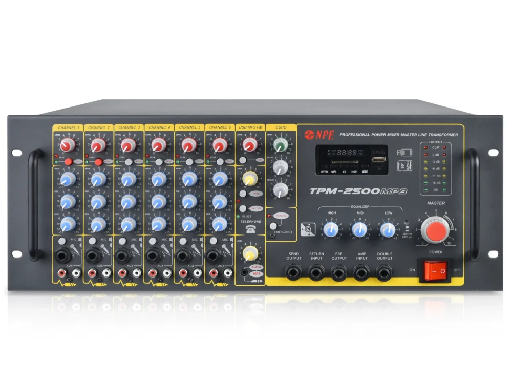 Npe Tpm-2500mp3 เพาเวอร์มิกเซอร์ 2500w พร้อม Bluetooth Usb/sd Mp3