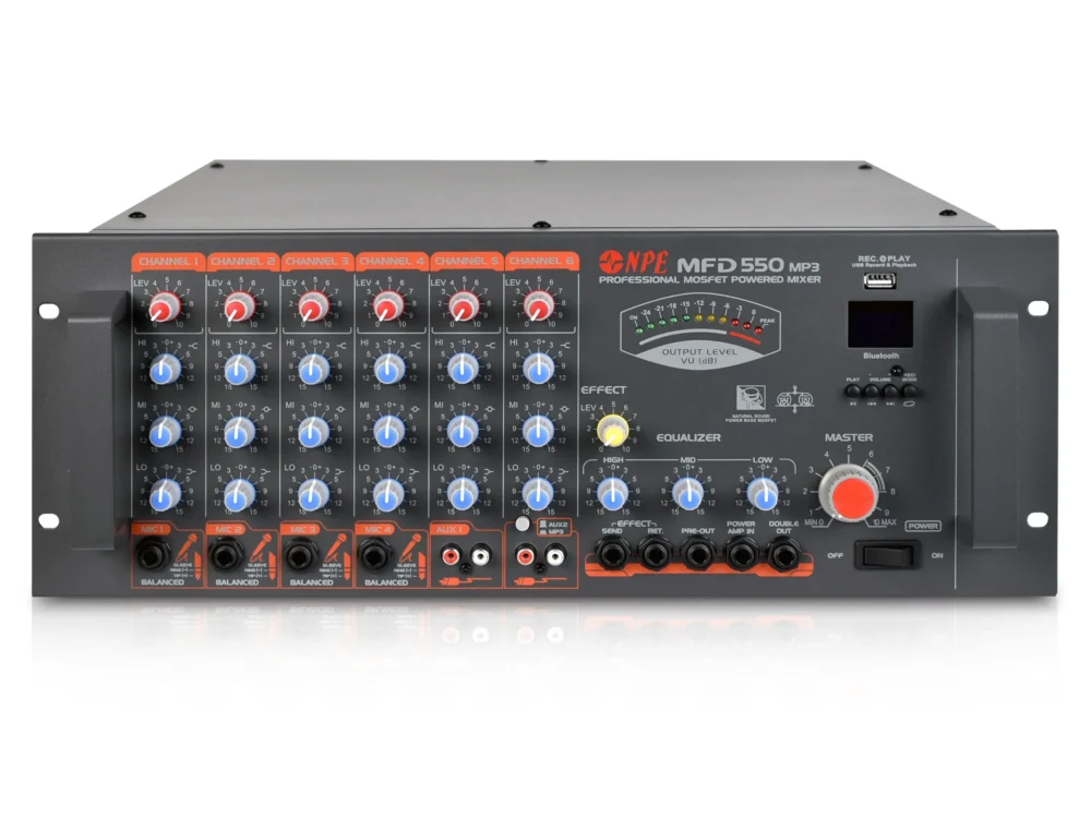 Npe Mfd-550 Mp3 เพาเวอร์มิกเซอร์ 550w พร้อม Mp3 Usb/sd และ Fm Tuner Npe Mfd-550 Mp3 เพาเวอร์มิกเซอร์ 550w พร้อม Mp3 Usb/sd และ Fm Tuner