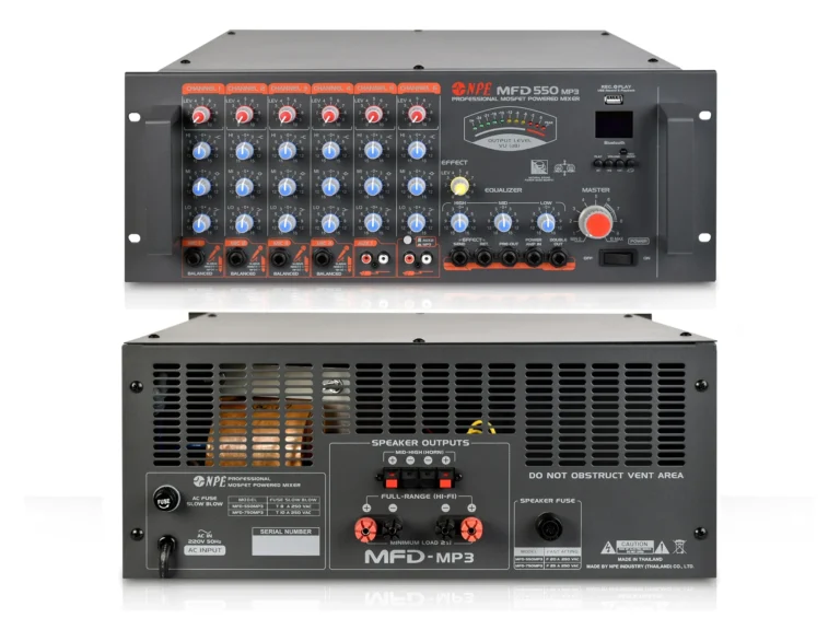 Npe Mfd-550 Mp3 เพาเวอร์มิกเซอร์ 550w พร้อม Mp3 Usb/sd และ Fm Tuner