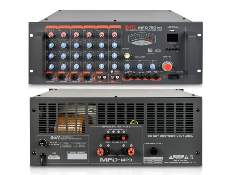 Npe Mfd-750 Mp3 เพาเวอร์มิกเซอร์ 750w พร้อม Mp3 Usb/sd และ Fm Tuner
