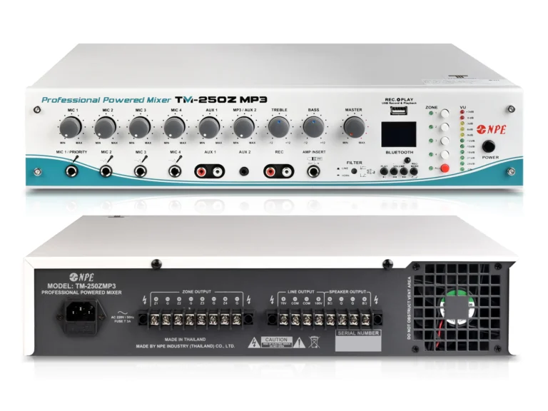Npe Tm-250z Mp3 เพาเวอร์มิกเซอร์ 250w พร้อม Bluetooth Usb/sd Mp3