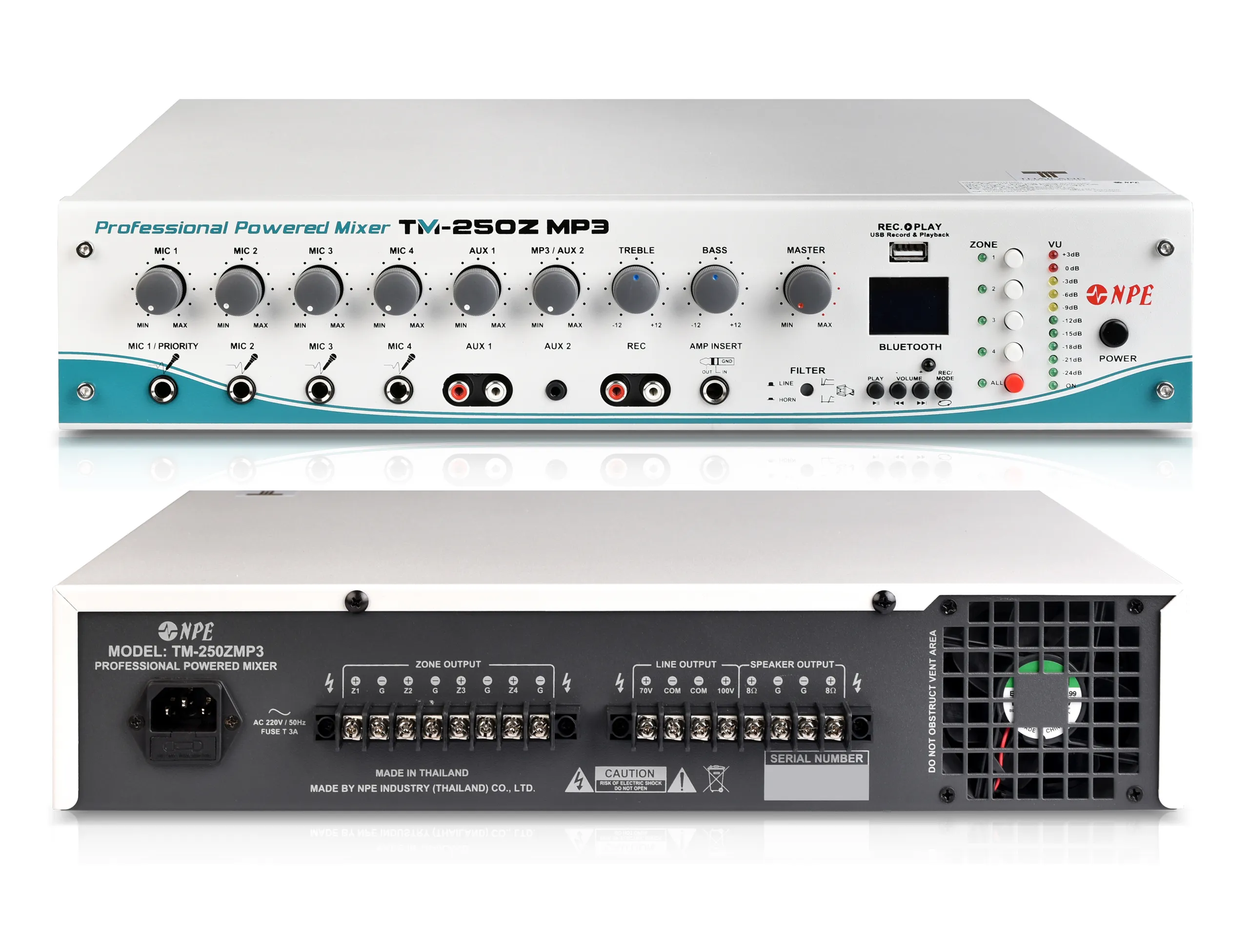 Npe Tm-250z Mp3 เพาเวอร์มิกเซอร์ 250w พร้อม Bluetooth Usb/sd Mp3 Npe Tm-250z Mp3 เพาเวอร์มิกเซอร์ 250w พร้อม Bluetooth Usb/sd Mp3