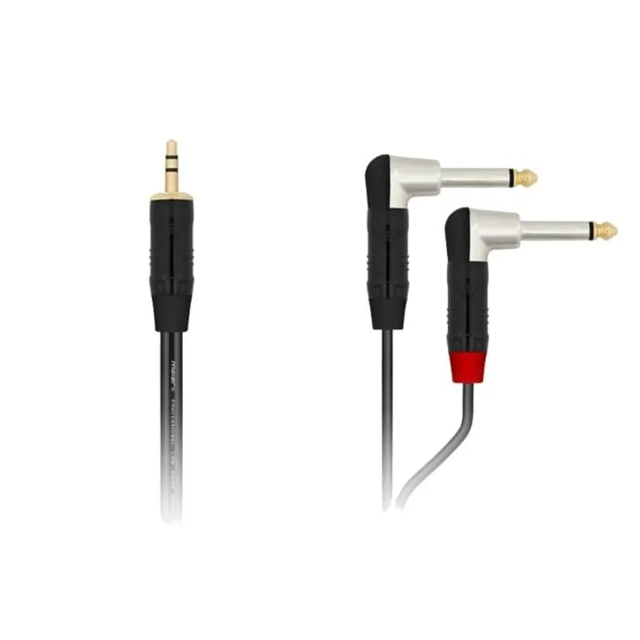 Maier Mpspm2-A01m 3.5mm Stereo To 2 X 6.35mm Mono Cable 1 เมตร สายสัญญาณเสียงคุณภาพสูง Maier Mpspm2-A01m 3.5mm Stereo To 2 X 6.35mm Mono Cable 1 เมตร สายสัญญาณเสียงคุณภาพสูง