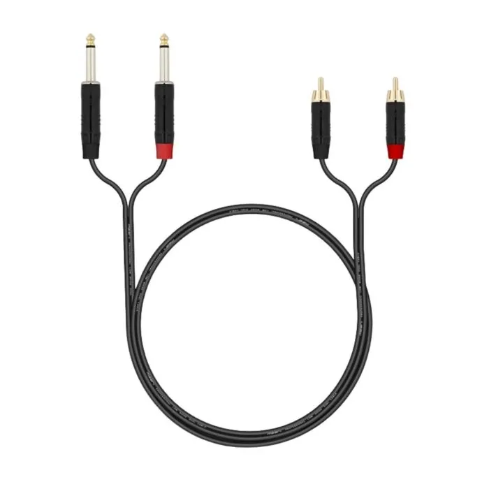 Maier Pmrc2-A01m Rca To 2 X 6.35mm Mono Cable 1 เมตร สายสัญญาณเสียงคุณภาพสูง Maier Pmrc2-A01m Rca To 2 X 6.35mm Mono Cable 1 เมตร สายสัญญาณเสียงคุณภาพสูง