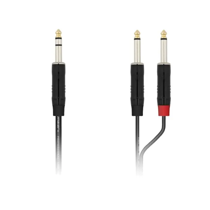 Maier Pspm2-A01m 6.35mm Stereo To 2 X 6.35mm Mono Cable 1 เมตร สายสัญญาณเสียงคุณภาพสูง Maier Pspm2-A01m 6.35mm Stereo To 2 X 6.35mm Mono Cable 1 เมตร สายสัญญาณเสียงคุณภาพสูง