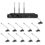 Nts Dw300 Set 1 ชุดไมโครโฟนประชุมไร้สาย Uhf 11 ท่าน พร้อมไมค์ประธานและผู้ร่วมประชุม