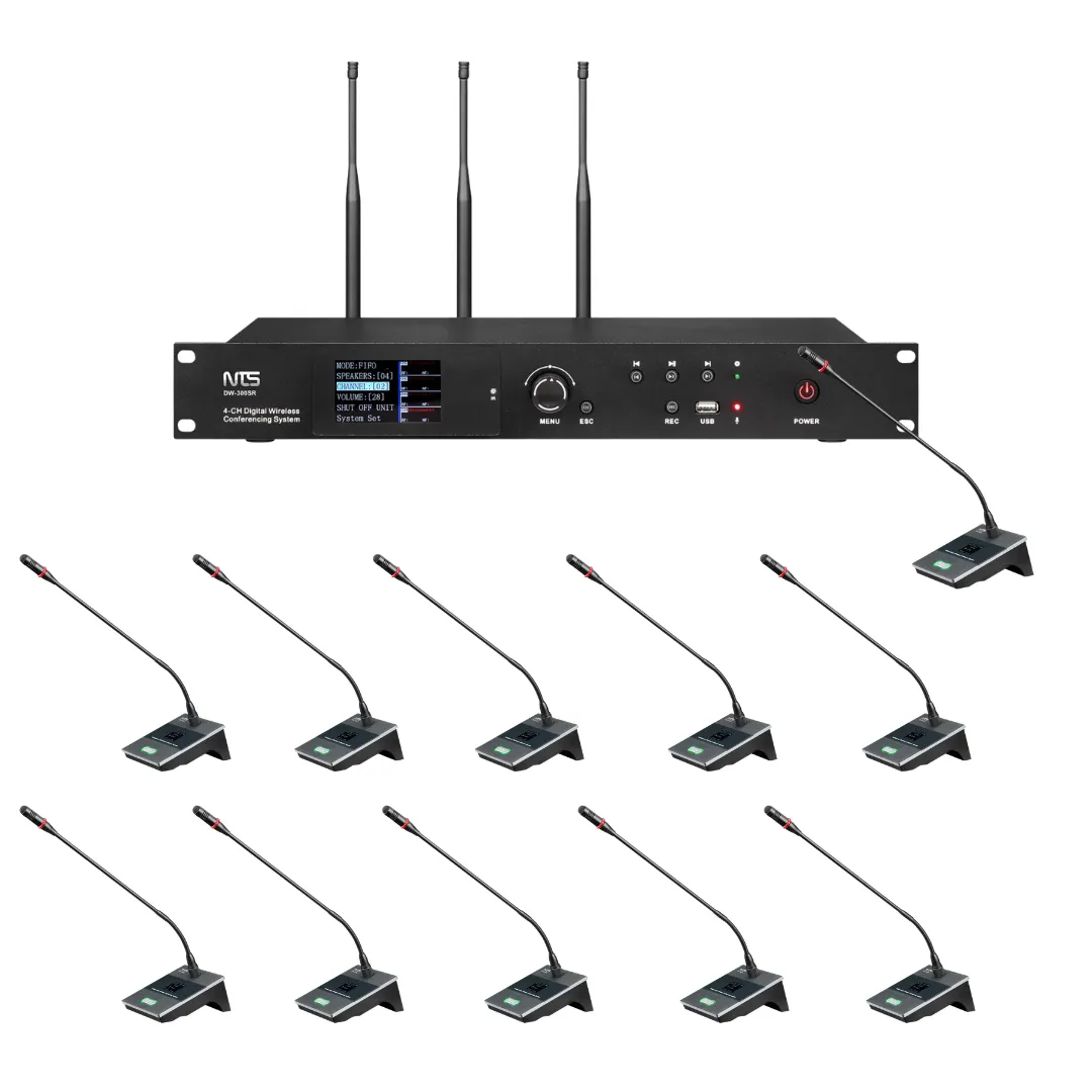 Nts Dw300 Set 1 ชุดไมโครโฟนประชุมไร้สาย Uhf 11 ท่าน พร้อมไมค์ประธานและผู้ร่วมประชุม Nts Dw300 Set 1 ชุดไมโครโฟนประชุมไร้สาย Uhf 11 ท่าน พร้อมไมค์ประธานและผู้ร่วมประชุม