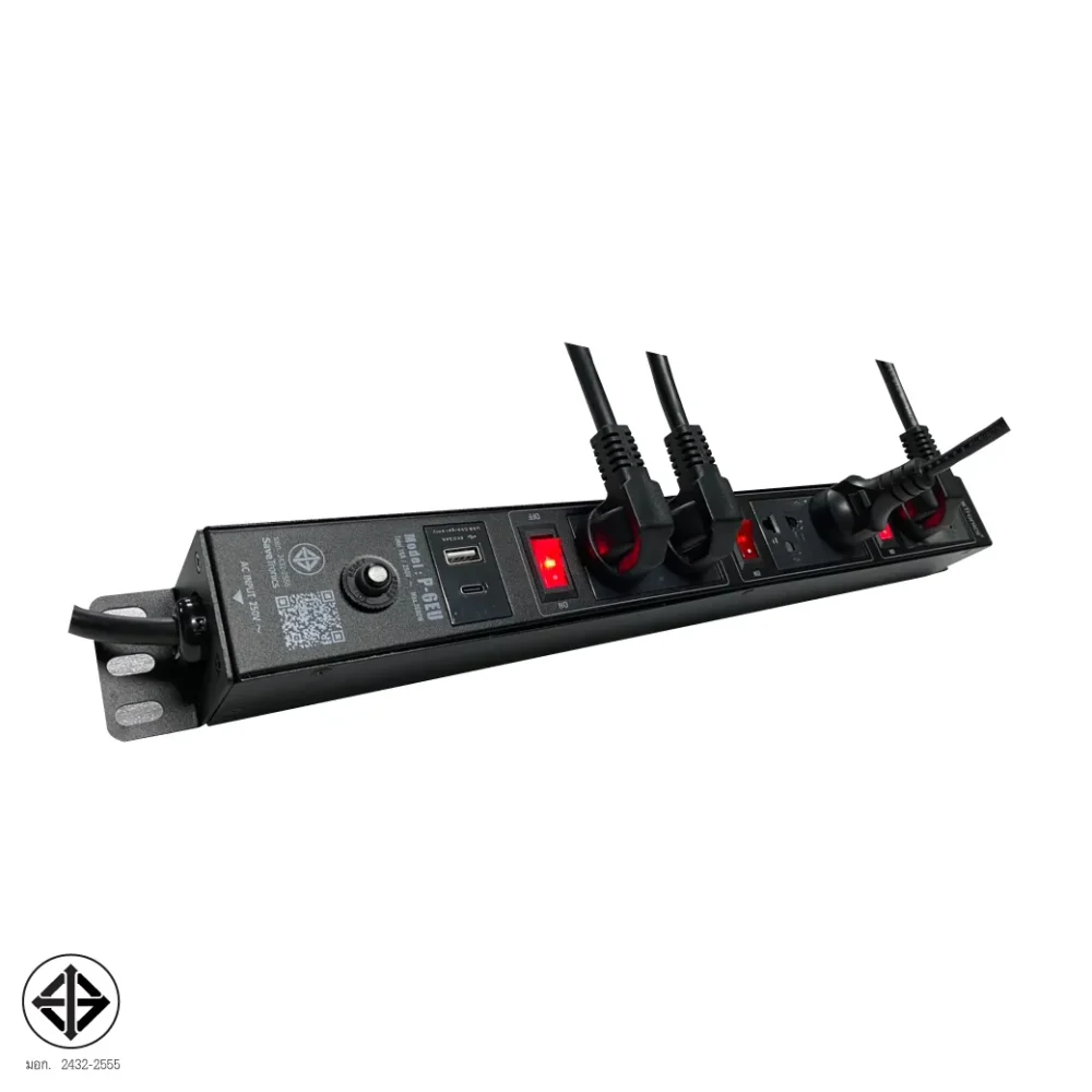 Savetronics P-6eu ปลั๊กไฟกันไฟกระชาก 6 ช่อง พร้อม Usb Fast Charge