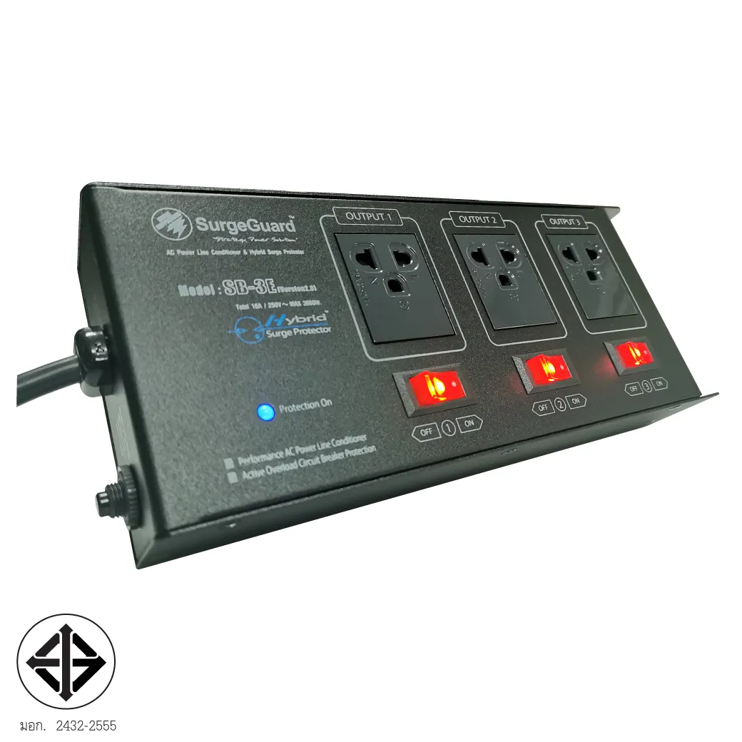 Surgeguard Sb-3e_v2 เครื่องกรองกระแสไฟฟ้าและกันไฟกระชาก 3 ช่อง Surgeguard Sb-3e_v2 เครื่องกรองกระแสไฟฟ้าและกันไฟกระชาก 3 ช่อง