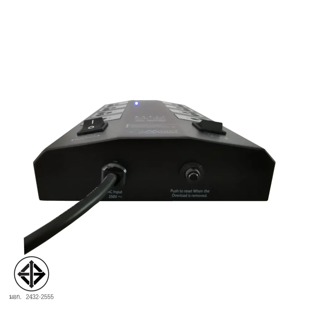 Surgeguard Sb-8e เครื่องกรองกระแสไฟฟ้าและกันไฟกระชาก 8 ช่อง 2 สวิตช์ Surgeguard Sb-8e เครื่องกรองกระแสไฟฟ้าและกันไฟกระชาก 8 ช่อง 2 สวิตช์