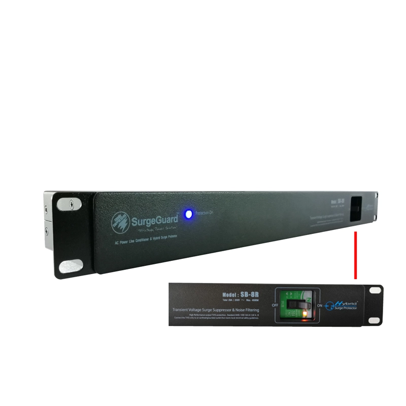 Surgeguard Sb-8r เครื่องกรองกระแสไฟฟ้าและกันไฟกระชาก สำหรับ Rack 19 นิ้ว Surgeguard Sb-8r เครื่องกรองกระแสไฟฟ้าและกันไฟกระชาก สำหรับ Rack 19 นิ้ว