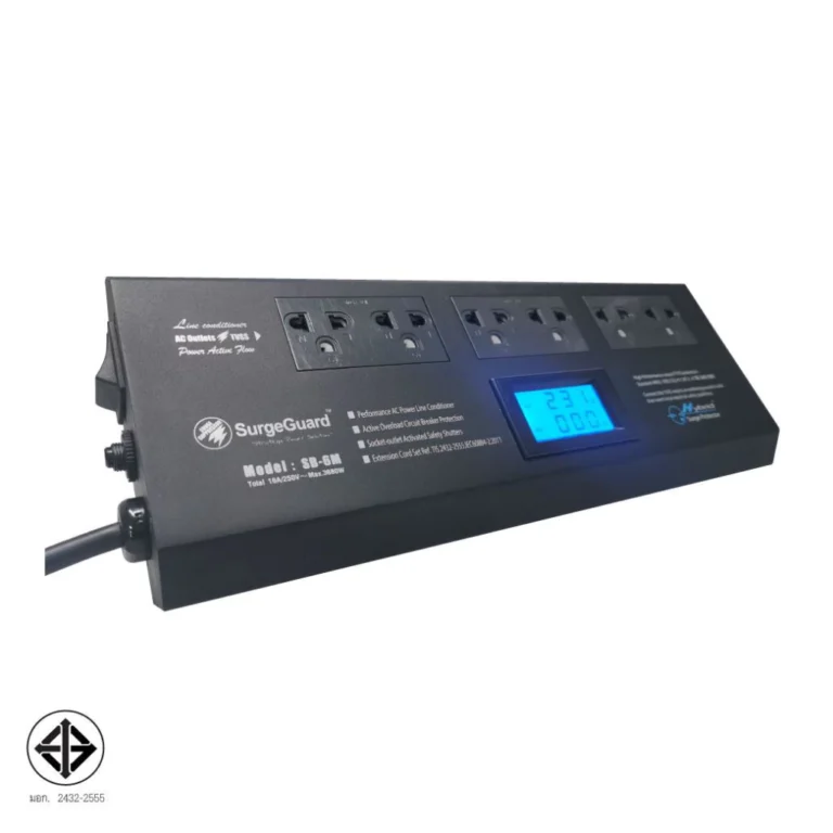 Surgeguard Sb-6m เครื่องกรองกระแสไฟฟ้าและกันไฟกระชาก พร้อม Power Meter