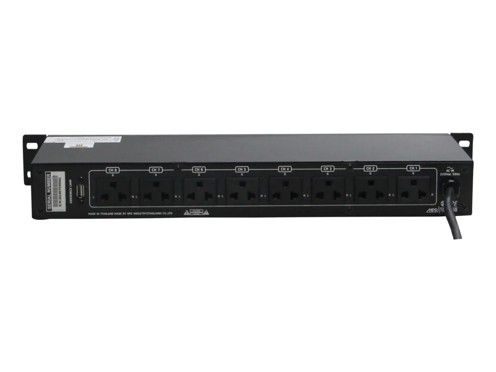 Npe Mpr-1033db เพาเวอร์เบรกเกอร์ติดแร็ค 10 ช่อง พร้อม Volt Meter Amp Meter และระบบตรวจสอบสายไฟ 1u