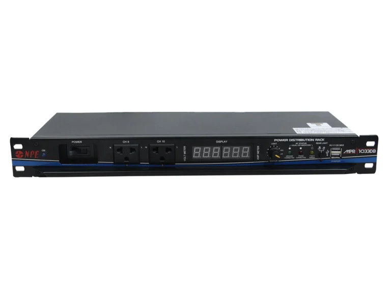 Npe Mpr-1033db เพาเวอร์เบรกเกอร์ติดแร็ค 10 ช่อง พร้อม Volt Meter Amp Meter และระบบตรวจสอบสายไฟ 1u