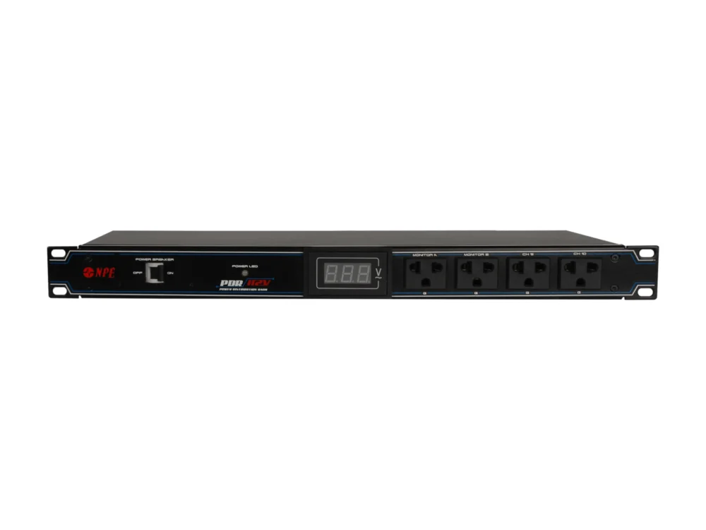 Npe Pdr-112v เพาเวอร์เบรกเกอร์ติดแร็ค 12 ช่อง พร้อมโวลต์มิเตอร์ 1u Npe Pdr-112v เพาเวอร์เบรกเกอร์ติดแร็ค 12 ช่อง พร้อมโวลต์มิเตอร์ 1u