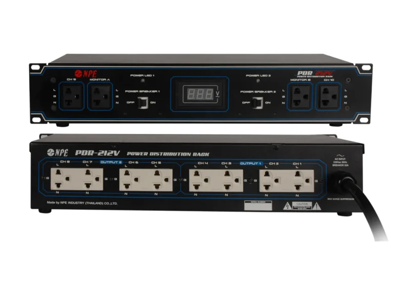 Npe Pdr-212v เพาเวอร์เบรกเกอร์ติดแร็ค 12 ช่อง พร้อมโวลต์มิเตอร์ ขนาด 2u