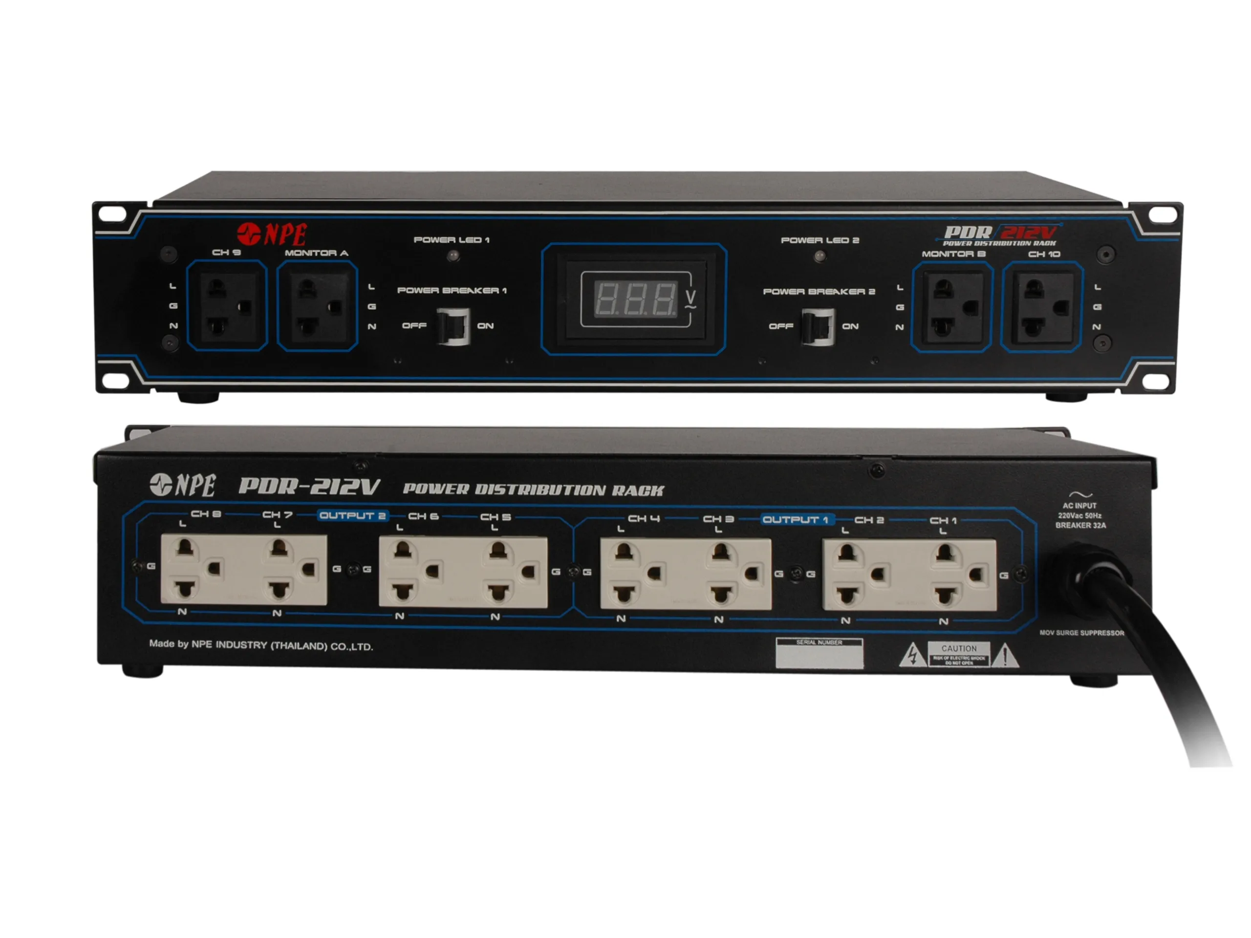 Npe Pdr-212v เพาเวอร์เบรกเกอร์ติดแร็ค 12 ช่อง พร้อมโวลต์มิเตอร์ ขนาด 2u Npe Pdr-212v เพาเวอร์เบรกเกอร์ติดแร็ค 12 ช่อง พร้อมโวลต์มิเตอร์ ขนาด 2u