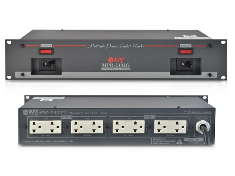 Npe Mpr-2402g เพาเวอร์เบรกเกอร์ติดแร็ค 8 ช่อง พร้อมโวลต์มิเตอร์ ขนาด 2u