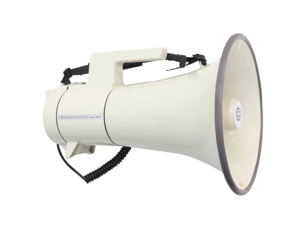 Show Er-67s โทรโข่งแบบสะพายไหล่และถือมือ กำลังขับ 35 วัตต์ พร้อมเสียงไซเรน Megaphone Show Er-67s โทรโข่งแบบสะพายไหล่และถือมือ กำลังขับ 35 วัตต์ พร้อมเสียงไซเรน Megaphone