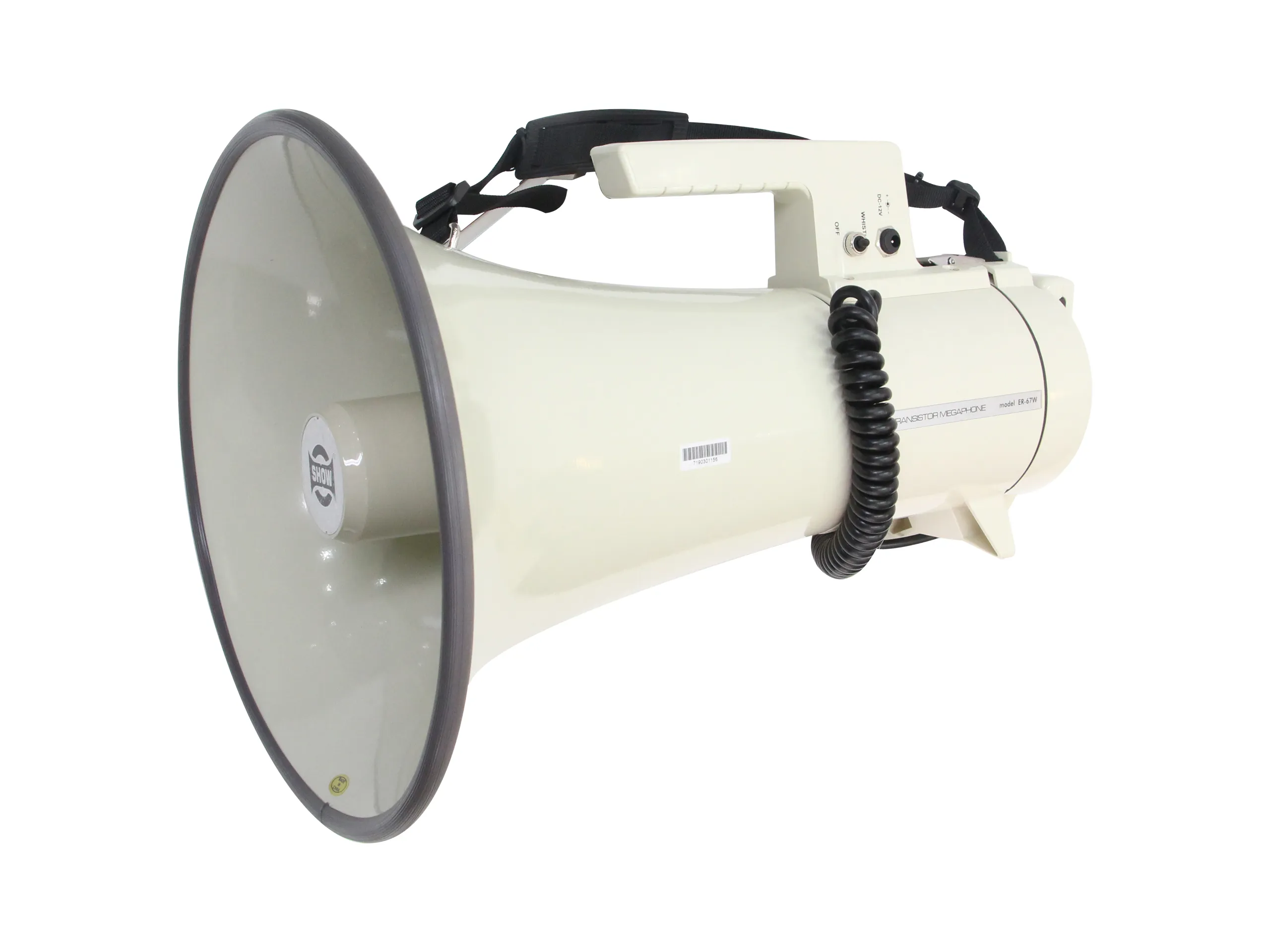 Show Er-67w โทรโข่งแบบสะพายไหล่และถือมือ กำลังขับ 35 วัตต์ พร้อมนกหวีด Megaphone Show Er-67w โทรโข่งแบบสะพายไหล่และถือมือ กำลังขับ 35 วัตต์ พร้อมนกหวีด Megaphone