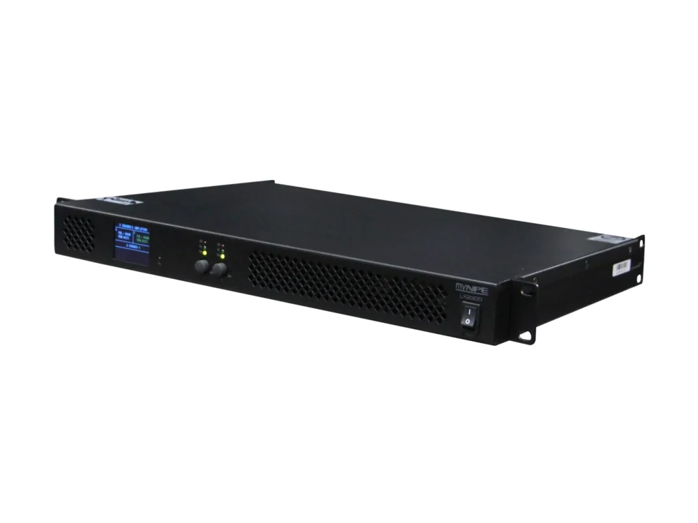 Mynpe Lx2300 ดิจิตอลเพาเวอร์แอมป์ Class D 2 แชนแนล ขนาด 1u 2x300w Mynpe Lx2300 ดิจิตอลเพาเวอร์แอมป์ Class D 2 แชนแนล ขนาด 1u 2x300w