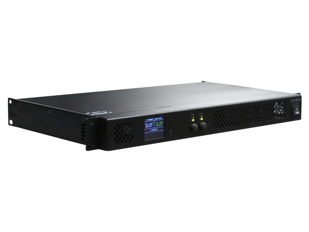 Mynpe Lx2400 ดิจิตอลเพาเวอร์แอมป์ Class D 2 แชนแนล ขนาด 1u 2x400w Mynpe Lx2400 ดิจิตอลเพาเวอร์แอมป์ Class D 2 แชนแนล ขนาด 1u 2x400w