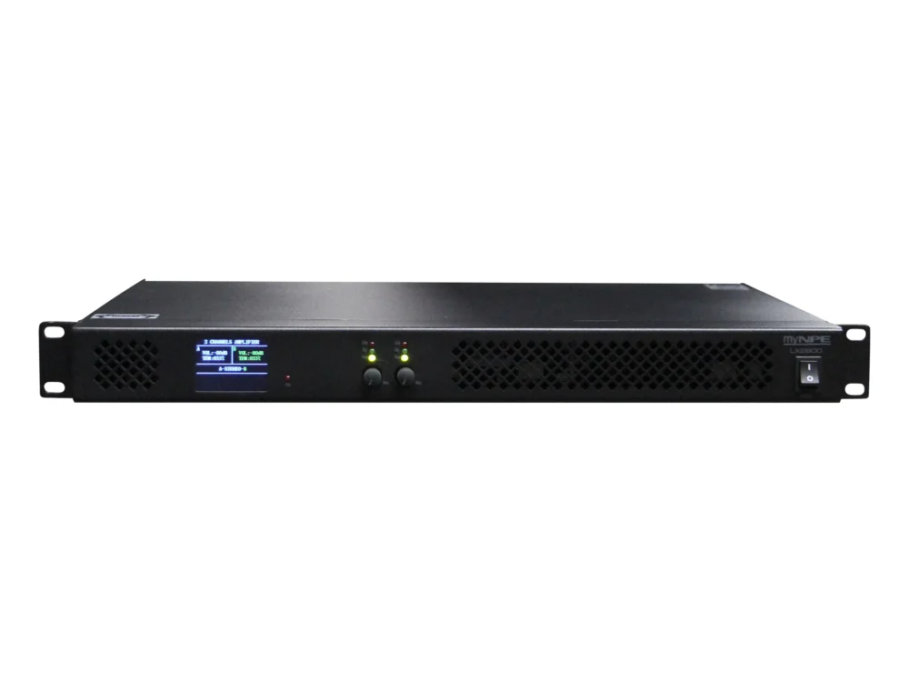 Mynpe Lx2800 ดิจิตอลเพาเวอร์แอมป์ Class D 2 แชนแนล ขนาด 1u 2x800w Mynpe Lx2800 ดิจิตอลเพาเวอร์แอมป์ Class D 2 แชนแนล ขนาด 1u 2x800w