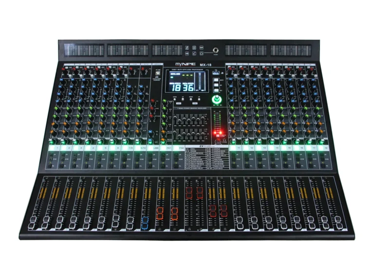 Mynpe Mx-18 มิกเซอร์อนาล็อก 18 แชนแนล พร้อม Bluetooth 5.0 Usb Mp3 และ Dual Dsp Effect