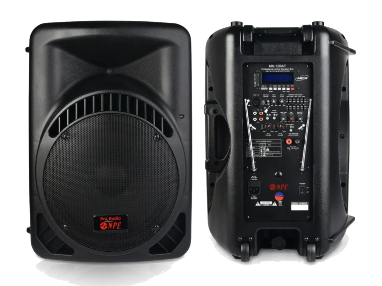 Npe Mk-12bat ลำโพงล้อลาก 12 นิ้ว พร้อมไมค์ลอยคู่ Bluetooth และแบตเตอรี่ในตัว