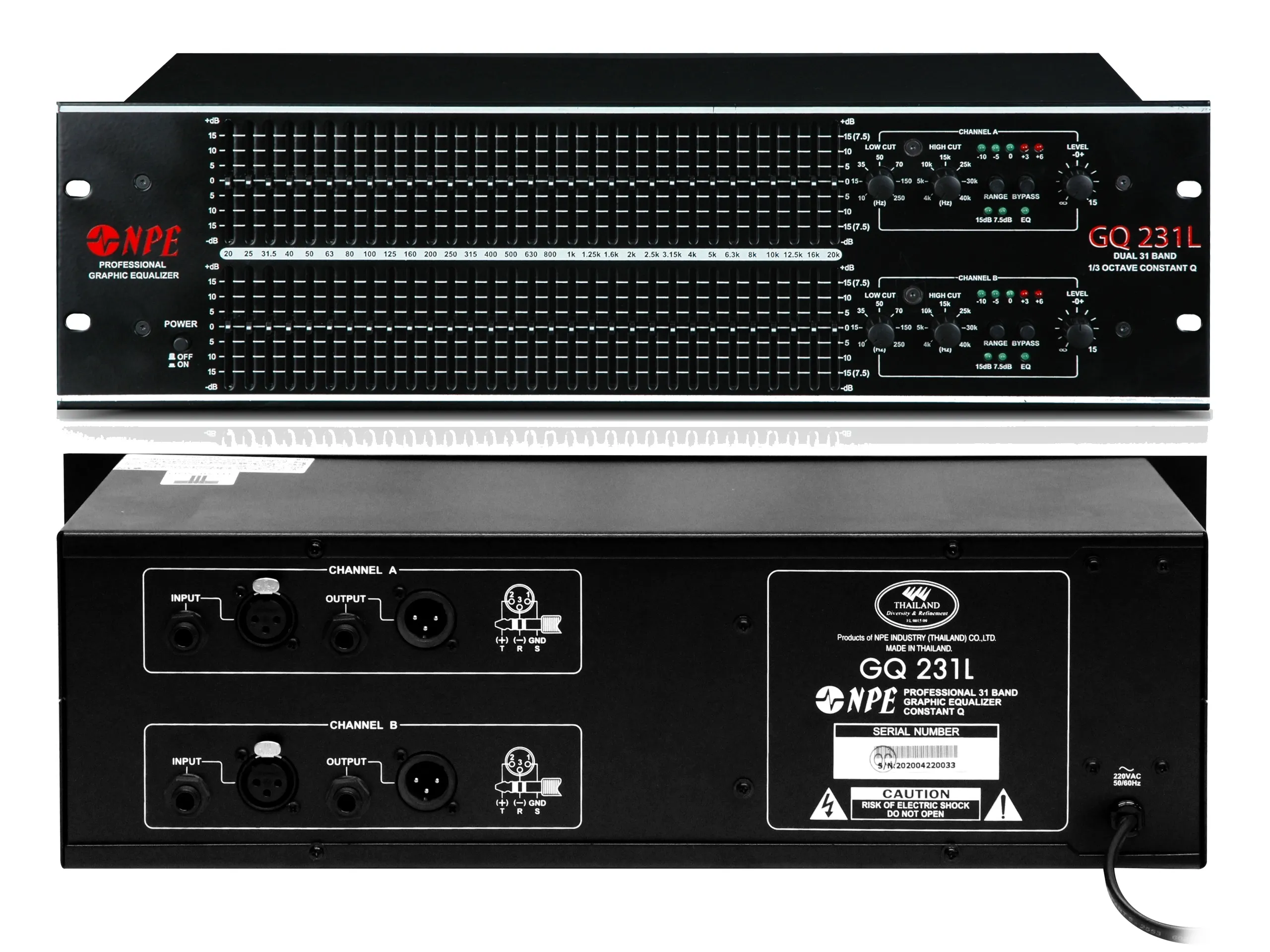 Npe Gq-231l กราฟิกอีควอไลเซอร์ 31 แบนด์ Stereo สไลด์ยาว 45 มม. Npe Gq-231l กราฟิกอีควอไลเซอร์ 31 แบนด์ Stereo สไลด์ยาว 45 มม.