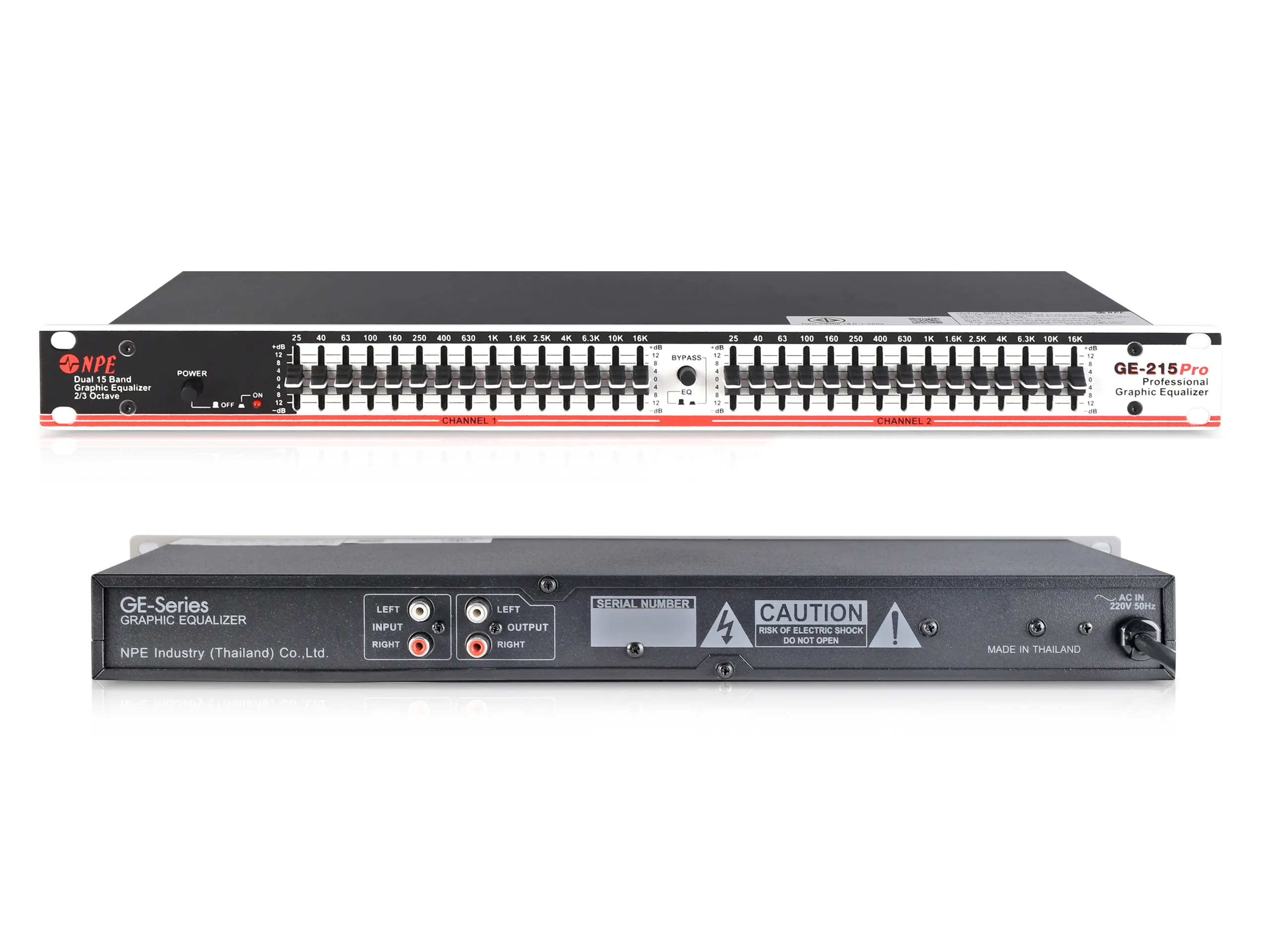 Npe Ge-215 Pro กราฟิกอีควอไลเซอร์ 15 แบนด์ Stereo 2/3 Octave Npe Ge-215 Pro กราฟิกอีควอไลเซอร์ 15 แบนด์ Stereo 2/3 Octave
