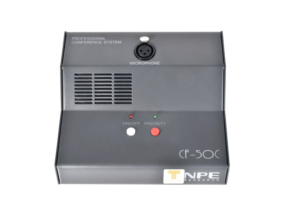 Npe Cf-50c ไมโครโฟนประธานชุดประชุมอนาล็อก พร้อมปุ่ม Priority และลำโพงในตัว