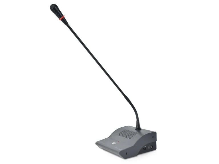 Npe Cf-50dr ไมโครโฟนผู้ร่วมประชุมระบบอนาล็อก พร้อมลำโพงในตัวและไฟวงแหวน Led