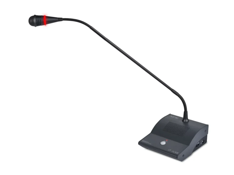 Npe Cf-50dr(L) ไมโครโฟนผู้ร่วมประชุมระบบอนาล็อก ก้านยาว 60 ซม. พร้อมไฟวงแหวน Led