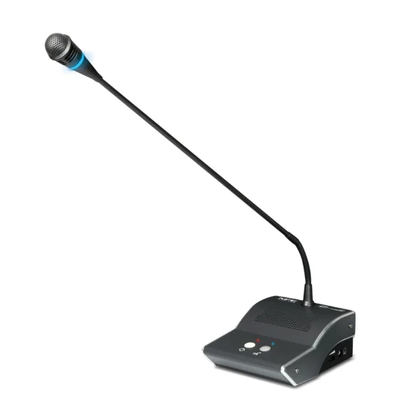 Npe Cf-128c(M) ไมโครโฟนประธานชุดประชุมคอนเดนเซอร์ ก้านยาว 48 ซม. พร้อม Priority และไฟ Led สีน้ำเงิน