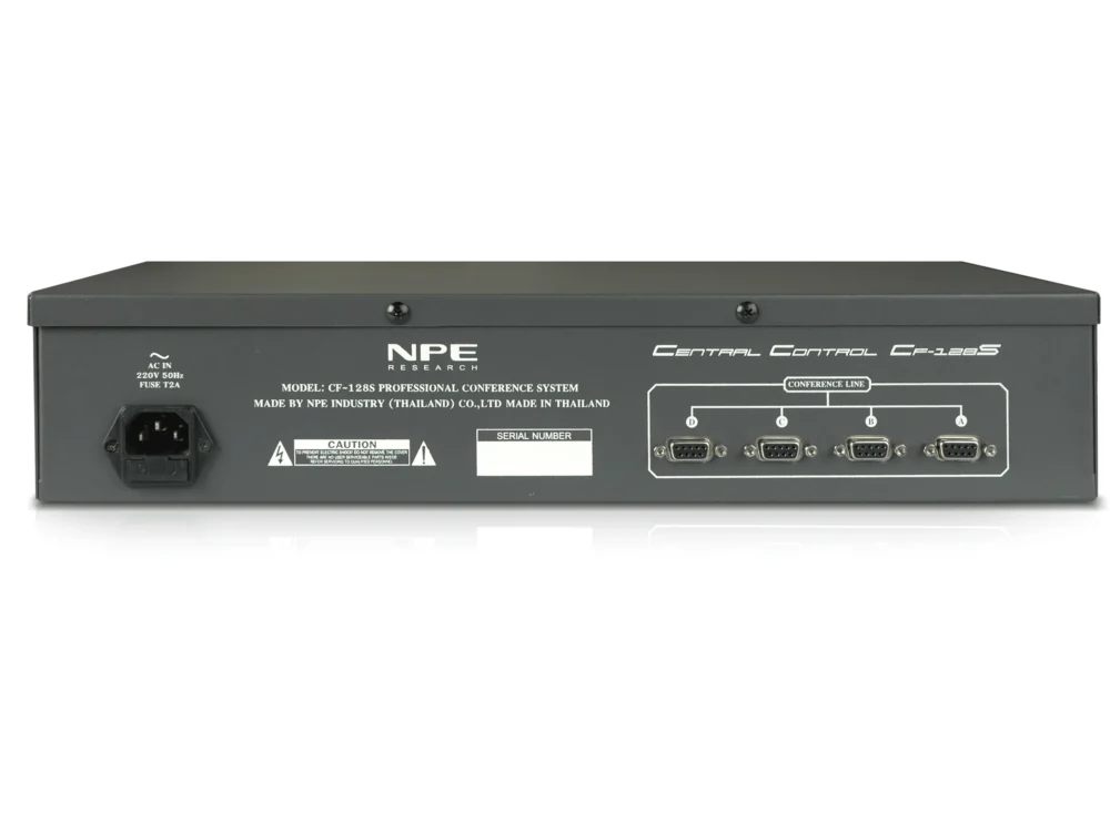 Npe Cf-128s ชุดควบคุมและจ่ายไฟระบบประชุม รองรับไมโครโฟนสูงสุด 128 ชุด Npe Cf-128s ชุดควบคุมและจ่ายไฟระบบประชุม รองรับไมโครโฟนสูงสุด 128 ชุด