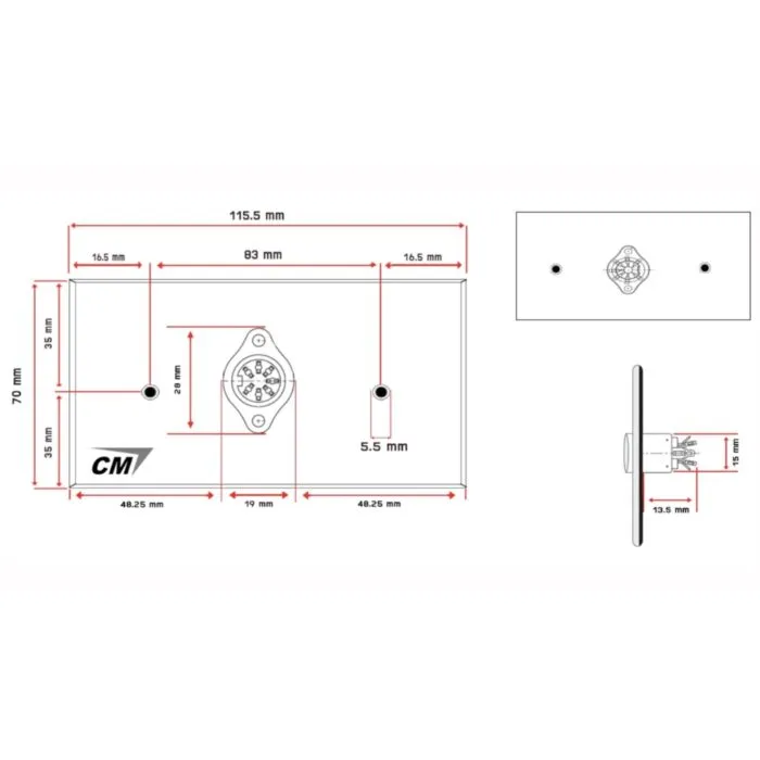 Cm Cmw5000d7 Sp Cm Cmw5000d7 แผ่นติด Din 7 Pin 1 Port