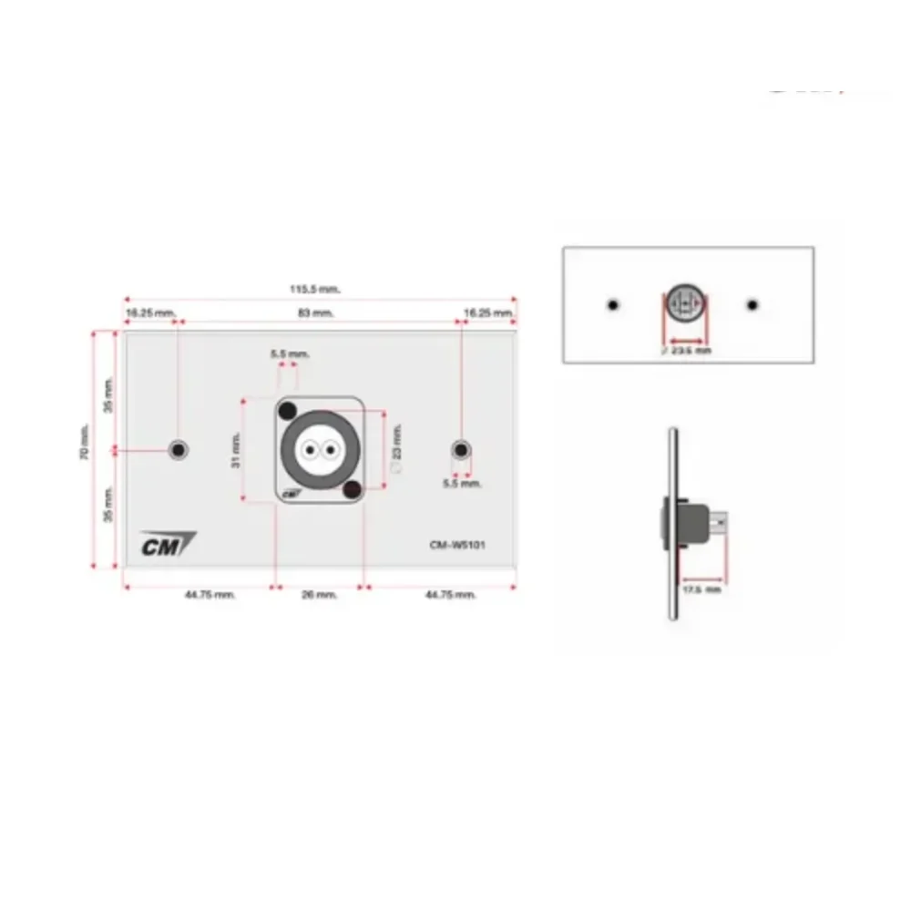 Cm W5101fc B Cm Cmw5101fc แผ่นติด Lc Fiber Optic 1 Port