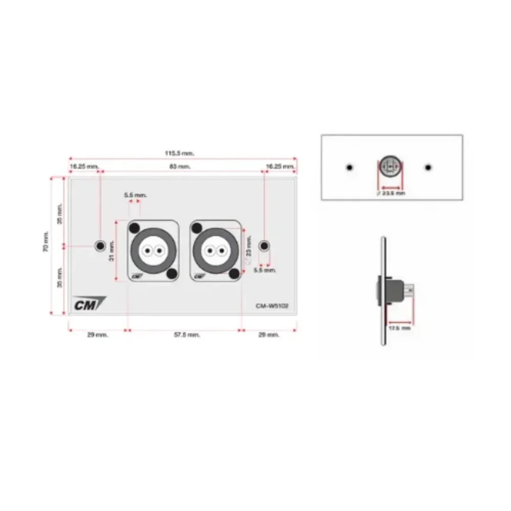 Cm W5102fc B 2 11zon Cm Cmw5102fc แผ่นติด Lc Fiber Optic 2 Port