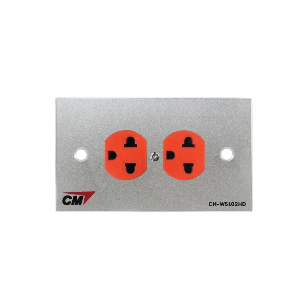 Cm W5102prd Cm Cm-W5102prd เต้ารับไฟฟ้าติดผนัง Ac 2p+e จำนวน 2 ช่อง