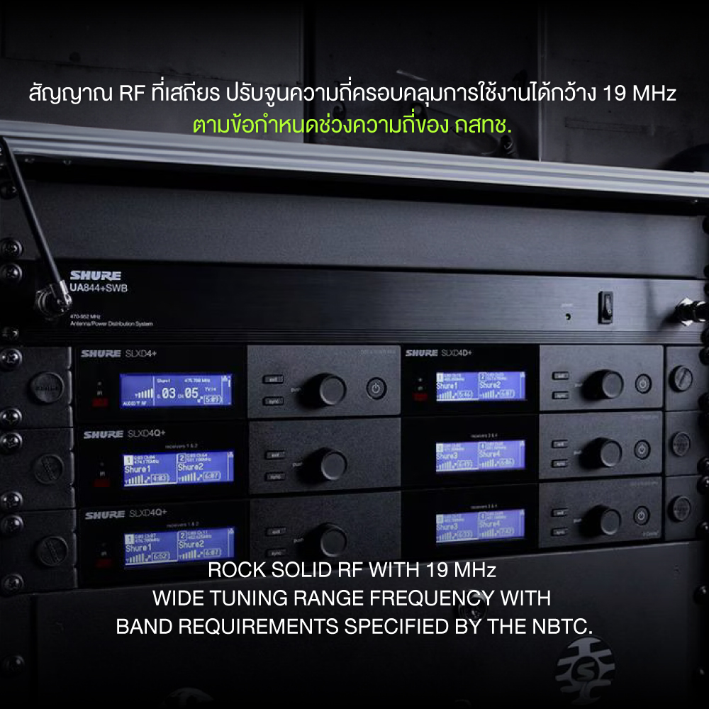 Shure Slxd4+ เครื่องรับสัญญาณไร้สายแบบดิจิตอล